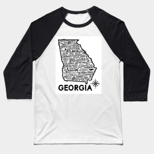 Georgia Map Baseball T-Shirt